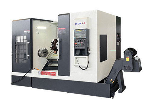 Inclined CNC lathe